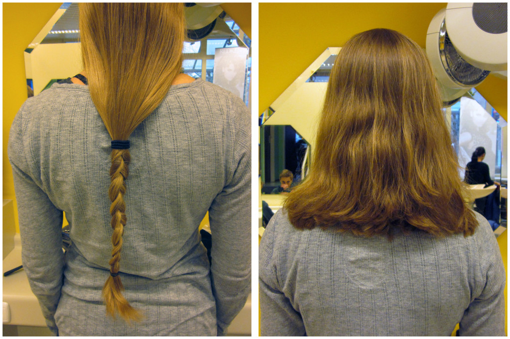 Hair donation - before and after (ugh the natural wave)